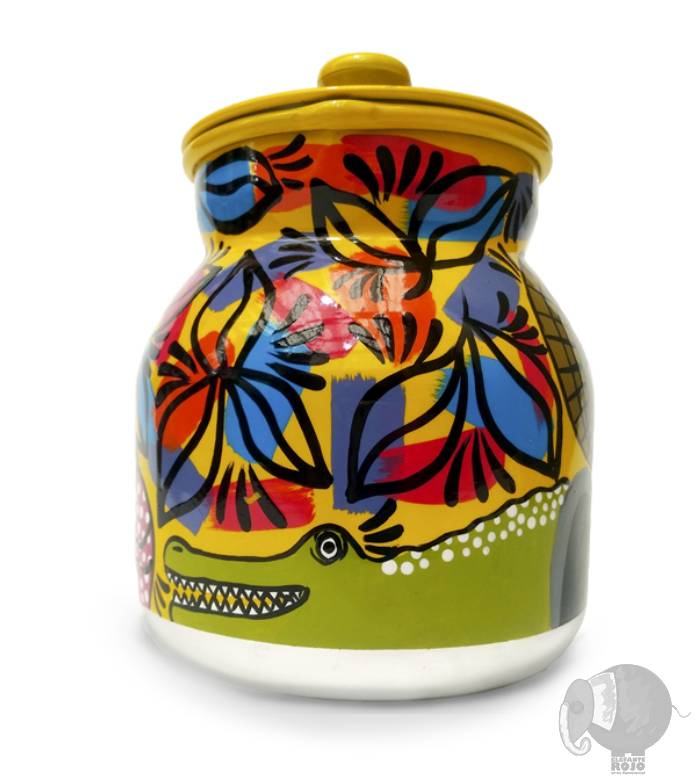 Olleta Chocolatera de Negrita Puloy y Africano con Caimán. - Image 2
