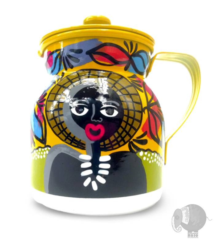 Olleta Chocolatera de Negrita Puloy y Africano con Caimán. - Image 3