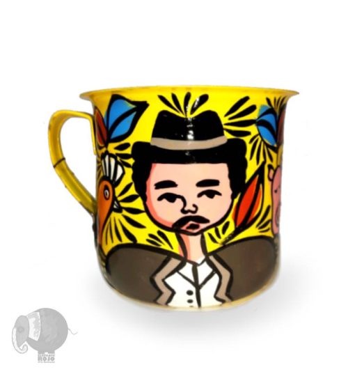 Taza o Pocillo de Campesinos Boyacenses con Animales en canasto.