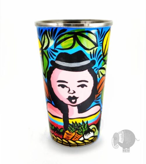 Vaso de Campesinos Boyacenses con canastos.