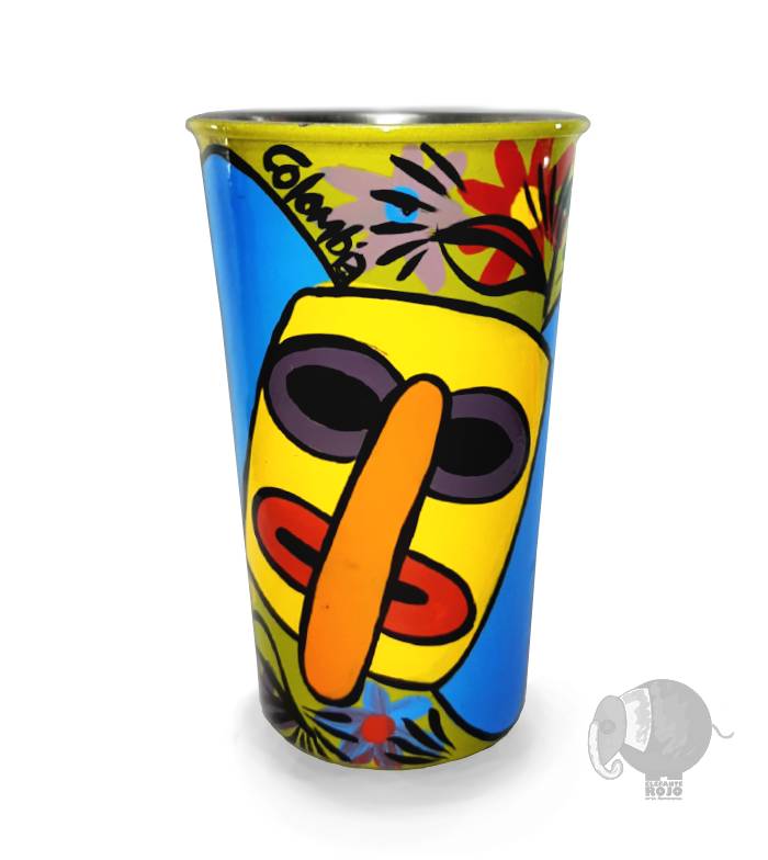 Vaso de Mascaras de Marimonda Carnaval de Barranquilla.