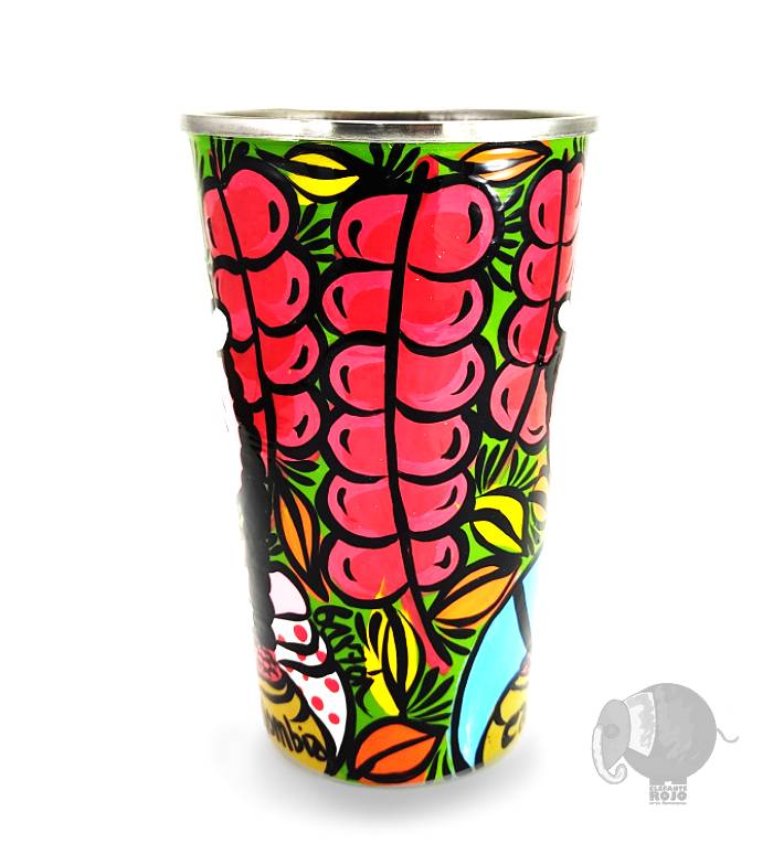 Vaso de Campesinos Cafeteros paisas con Bultos y Racimos de café. - Image 2