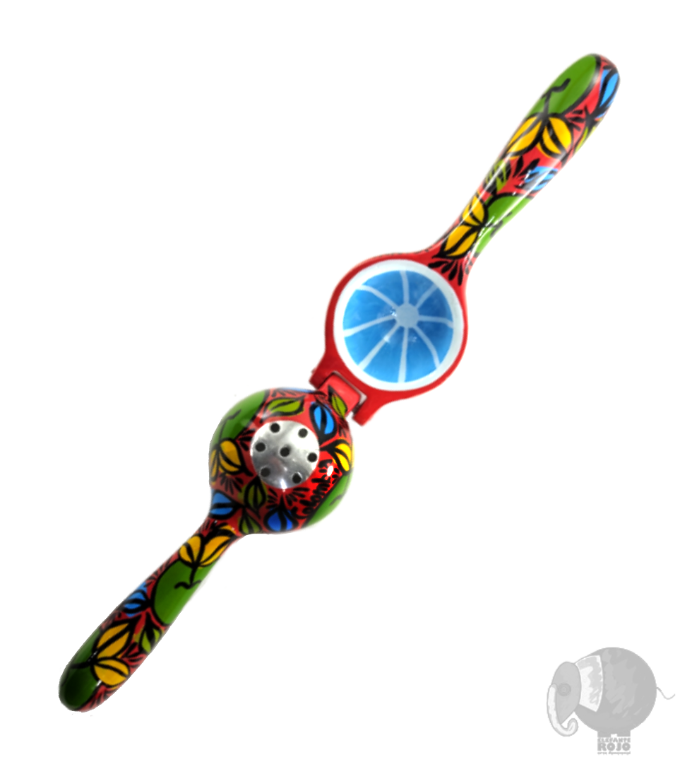 Exprimidor de Limón pintado a mano - Frutas (Naranja verde).