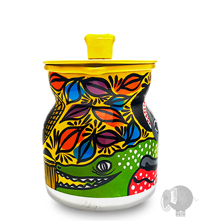 Olleta Chocolatera de Africano y Negrita Puloy con Caimán. - Image 2