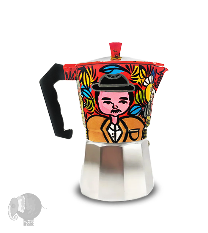 Cafetera de Campesinos Boyacenses con Animales en canasto.