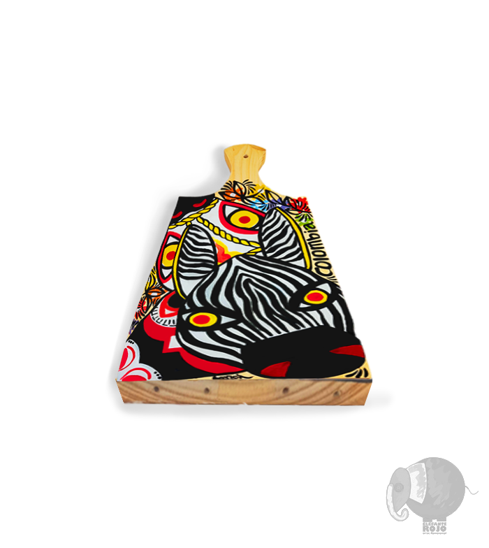 Tabla para picar de Máscaras de Carnaval de Barranquilla. (burro, cebra). - Image 2